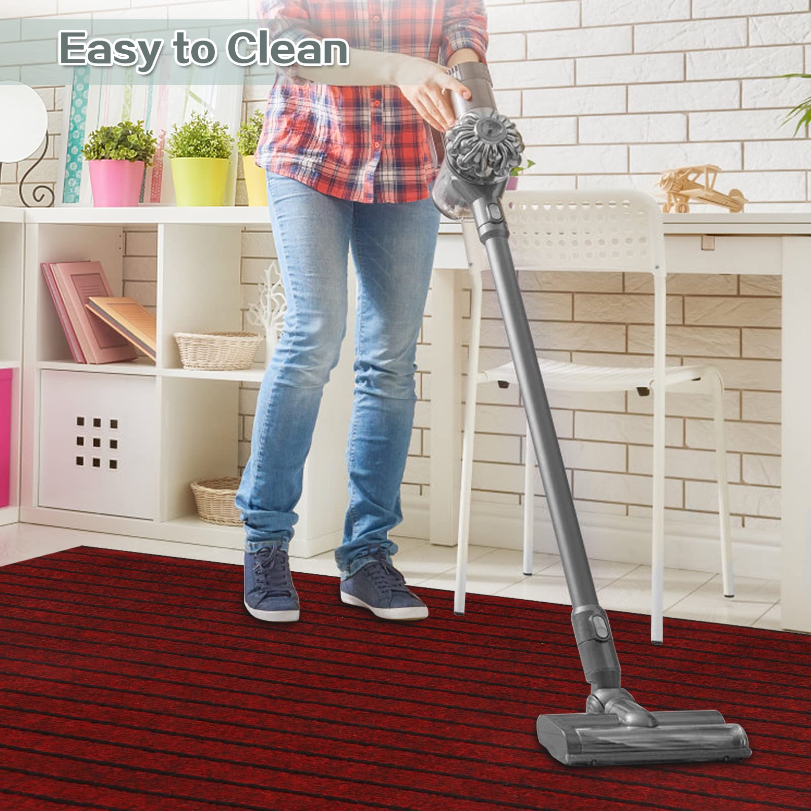 Custom Size Runner Rug 4 Ft X 18 Ft, Zgr 2-82Ft Carpet Runners Hallway Entryway Kitchen Garage Laundry Room Area Rugs With Non-S