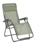 HomeRoots Frame: Powder Coated Finish (100% Polyester Powder Zero Gravity Recliner - Basalt Steel Frame - Moss Fabric