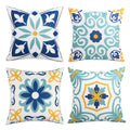 Pyonic Outdoor Pillow Covers 16X16 Spring Summer Garden Waterproof Throw Pillow Covers Cushion Case Patio Pillows For Couch Tent