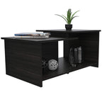 Leanna 3 Coffee Table, Lower Open Shelf, Black