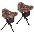 REDCAMP 2 Pack Folding Tripod Stools for Adults, Lightweight Portable Camping Stools for Blinds, Small Tripod Chairs for Fishing