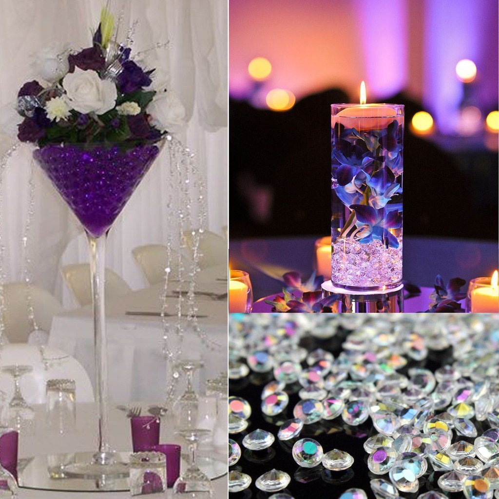 Angzhia 2000 Pcs/Pack Wedding Table Scatter Confetti Crystals Acrylic Diamonds 8 Mm Rhinestones For Wedding, Bridal Shower, Vase