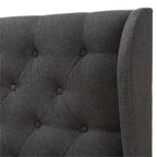 Baxton Studio Cadence Queen Winged Panel Headboard in Dark Gray