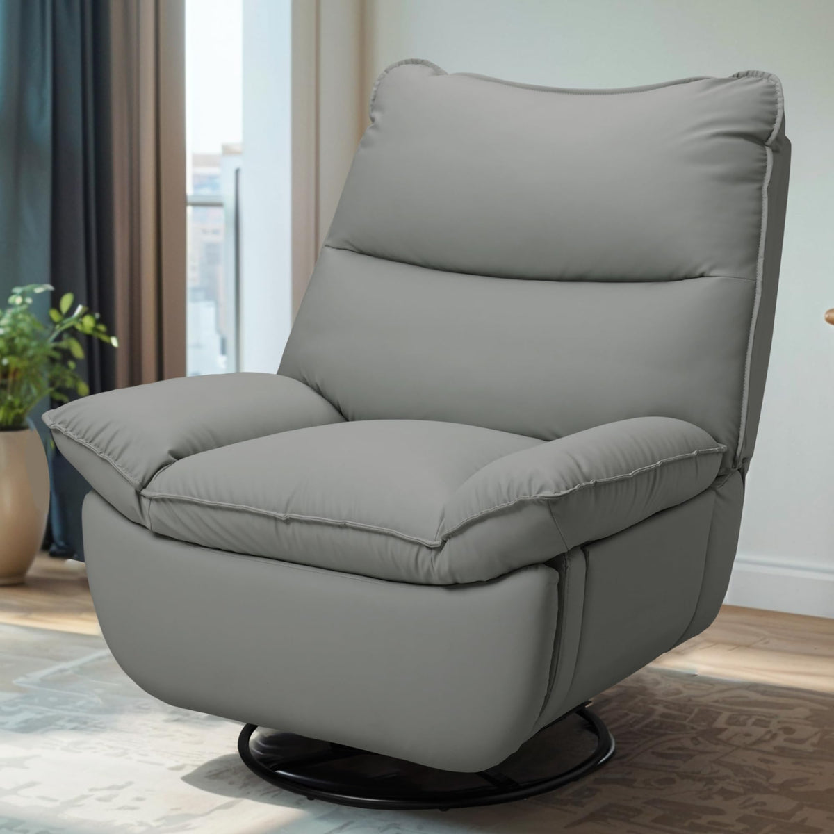 Flexispot Xr7 Power Swivel Rocker Recliner Chair For Adults 350 Lbs, Oversized Faux Leather Recliner Chair With Side Pocket, 270
