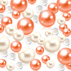 Rose Gold White Floating Pearls | 150PCS Rose Gold White Pearls Bead for Centerpieces Vases, No Hole Beads | 8/14/20 mm Rose Gol