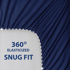 Cathay Home Essentials Ultra Soft Hypoallergenic Wrinkle Resistant Double Brushed Microfiber Bedding Sheet Set, Royal Blue, Full
