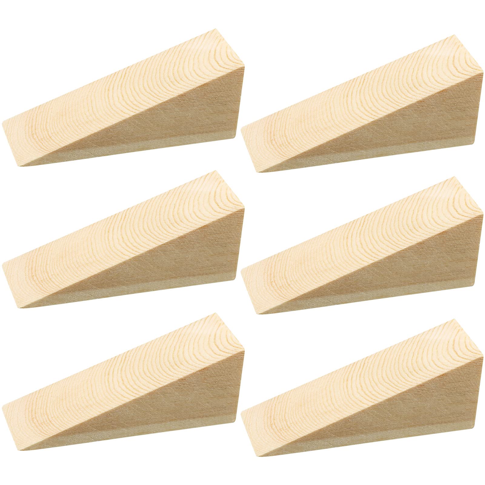6 Pcs Wooden Firefighter Door Stopper Wedge Non Slip Firefighter Door Stopper Wedge For Most Surfaces Solid Door Wedge