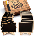 Mini Chalkboard Signs, 20 Pack Framed Small Chalkboard Labels with Easel Stand, Wooden Blackboard for Table Numbers, Food Signs,