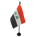 Iraq Table Flag 4' X 6' - Iraqi Desk Flag 15 X 10 Cm - Black Plastic Stick And Base - Az Flag