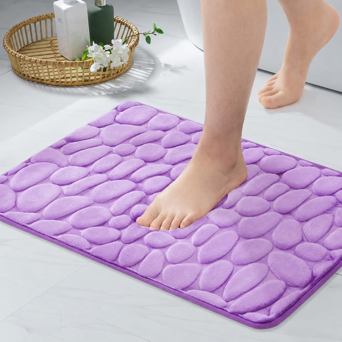 Favria Anti Slip Bathroom Mat for Floor  Water Absorbent, Anti Skid Mat for Bathroom, Door Mat for Wet Areas, Quick Dry Bath Ma