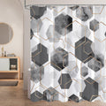 Litabel Grey Modern Shower Curtain For Bathroom, Gray Geometric Art Decor Waterproof Bath Curtain, Abstract Fabric Shower Curtai