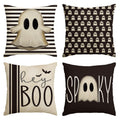 AVOIN colorlife Halloween Hey Boo Cute Ghost Spooky Throw Pillow Covers, 18 x 18 Inch Horror Scary Cushion Case for Sofa Couch S