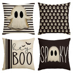 AVOIN colorlife Halloween Hey Boo Cute Ghost Spooky Throw Pillow Covers, 18 x 18 Inch Horror Scary Cushion Case for Sofa Couch S