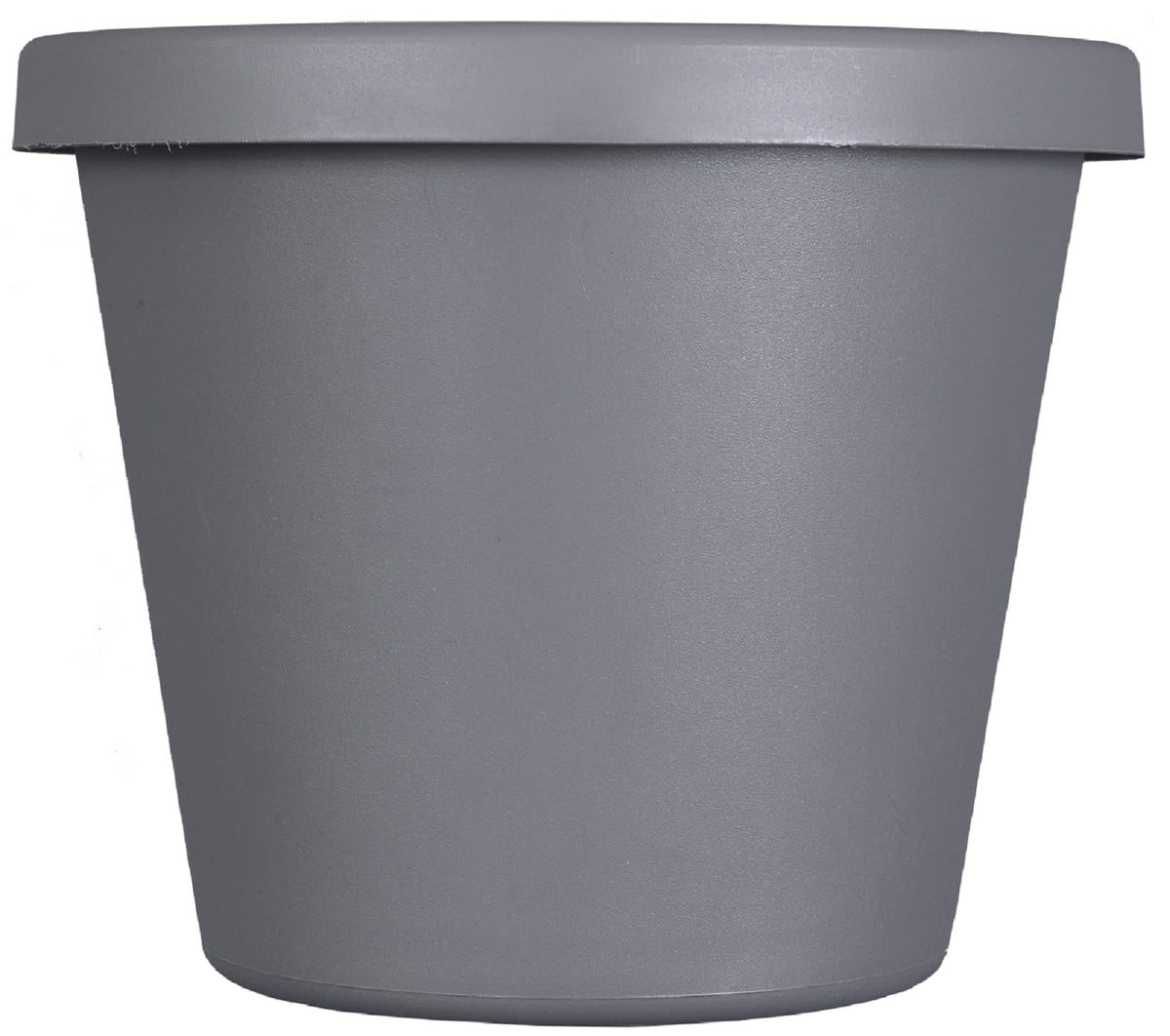 The Hc Companies 8.5 Inch Round Classic Planter - Plastic Plant Pot For Indoor Outdoor Plants Flowers Herbs, Warm Gray