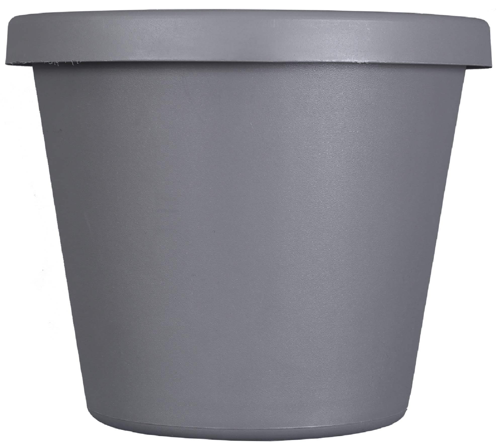 The Hc Companies 14 Inch Round Classic Planter - Plastic Plant Pot For Indoor Outdoor Plants Flowers Herbs, Warm Gray