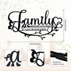 Family Sign Black Metal Wall Art Decor, Oppro Family Where Life Begins Love Never Ends Wrought Iron Wall Decorations, Hanging Fa