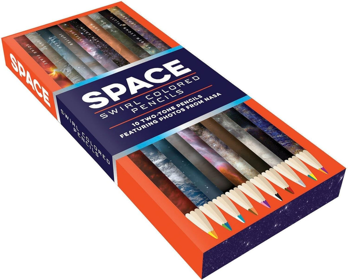 Space Swirl Colored Pencils: 10 Two-Tone Pencils Featuring Photos From Nasa