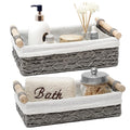 DUOER Storage Basket Wicker Baskets for Organizing Storage Bins for Countertop Toilet Paper Storage Basket for Toilet Tank Top (