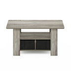 Furinno Andrey Coffee Table with Bin Drawer, French Oak Grey/Black