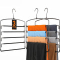 Korpai 3Pack Pants Hangers SpaceSaving MultiLayer,150 Rotate Metal Swing Arm Non Slip Rubber Coating,Closet Organizers and St