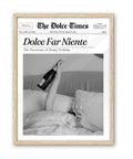 iHery Dolce Far Niente Framed Trendy NewsPaper Wall Art, Natural OAK Wood 12x16in Canvas Wall Art Bedroom,The Sweetness of Doing