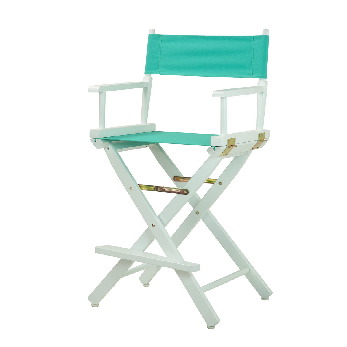 Casual Home 24&quot; Director'S Chair White Frame With Teal Canvas, Counter Height