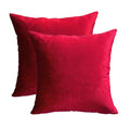 Rainroad Velvet Decorative Throw Pillow Covers Cushion Cover Pillow Case For Sofa Couch Bed Chair,Soft Square Red Throw Pillows