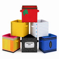 Crtiin 6 Pcs 11in Notebook Pencil Crayon Fabric Storage Bins