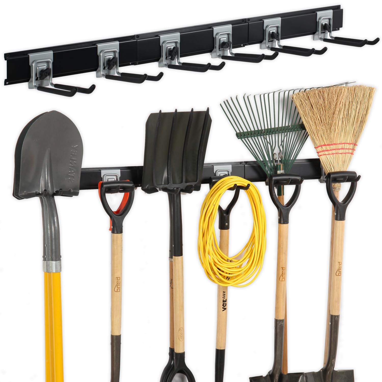 Aking Ace Clamping Garden Tool Organizer, Garage Organization Wall Mount Tool Holder, Heavy Duty Garage Storage Tool Rack, Shove