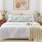 Exq Home Satin Body Pillow Pillowcase Super Soft Silk Pillowcase, Body Pillow Cover With Envelope Closure Ink Leaf (20''X54'')