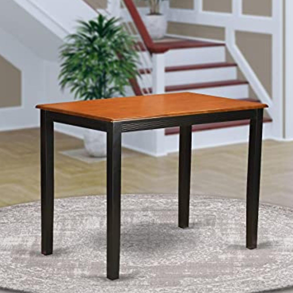 East West Furniture YAT-BLK-H Yarmouth Rectangle Counter Height Table, 30x48 Inch, Black & Cherry