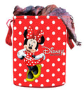 Kuber Industries Disney Minnie Print Round Non Woven Fabric Foldable Laundry Basket, Toy Storage Basket, Cloth Storage Basket Wi