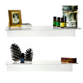 Source One Deluxe 12, 16 & 24 Inch Clear Acrylic Floating Wall Mount Shelves, Sold in Sets of Two (24 Inch)