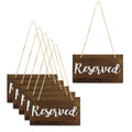 Darware Hanging Wooden Reserved Signs (6-Pack); Rustic Style Wood Signs for Weddings, Special Events, and Functions to Hang on C