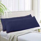 New Evolive Soft Brushed Premium Microfiber Body Pillow Cover 21'X54' Pack Of 2 With Zipper Closure, Navy