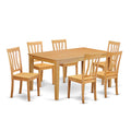 East West Furniture CAAN7-OAK-W 7 Piece Dining Table Set Consist of a Rectangle Kitchen Table and 6 Dining Chairs, 36x60 Inch, Oak