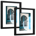 eletecpro 8x10 Floating Picture Frames Set of 2, Clear Double Glass Picture Frames for Wall Mount, Vertical or Horizontal Displa