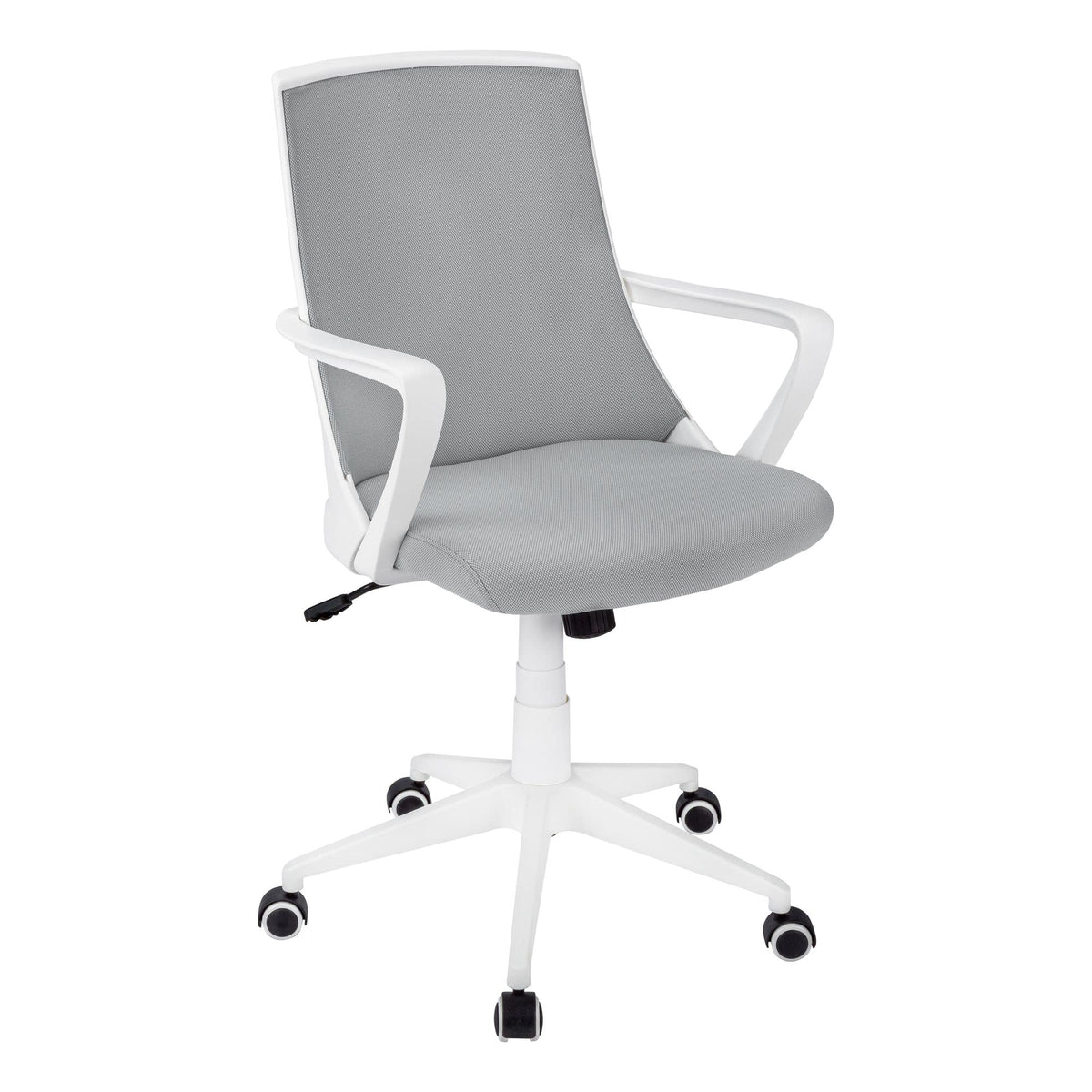 Monarch Specialties 7294, Adjustable Height, Swivel, Ergonomic, Armrests, Computer Desk, Work, Metal, Contemporary, Modern Office Chair Multi Position, 22.5&quot; L x 24&quot; W x 37&quot; H, Grey Mesh/White