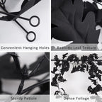 Recutms Black Leaf Garland 2Pcs 5.7 Ft Halloween Garland Fall Leaf Garland Artificial Hanging Black Maple Autumn Vine Leaf Fall