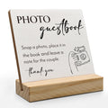 ANIANG Wedding Guestbook Desk Decor, Wedding Guest Book Sign Wood Plaque, Guest Book Signs forWedding, Photo Guestbook WeddingWo