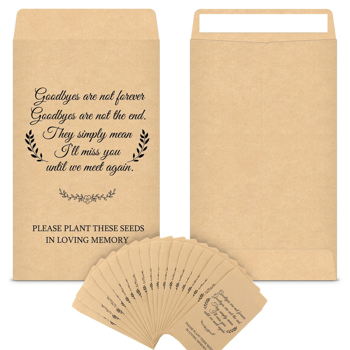 120 Pack Memorial Coin Envelopes Funeral Favors Kraft Small Coin Envelopes Plant Small Flower Packets Celebration Of Life Small