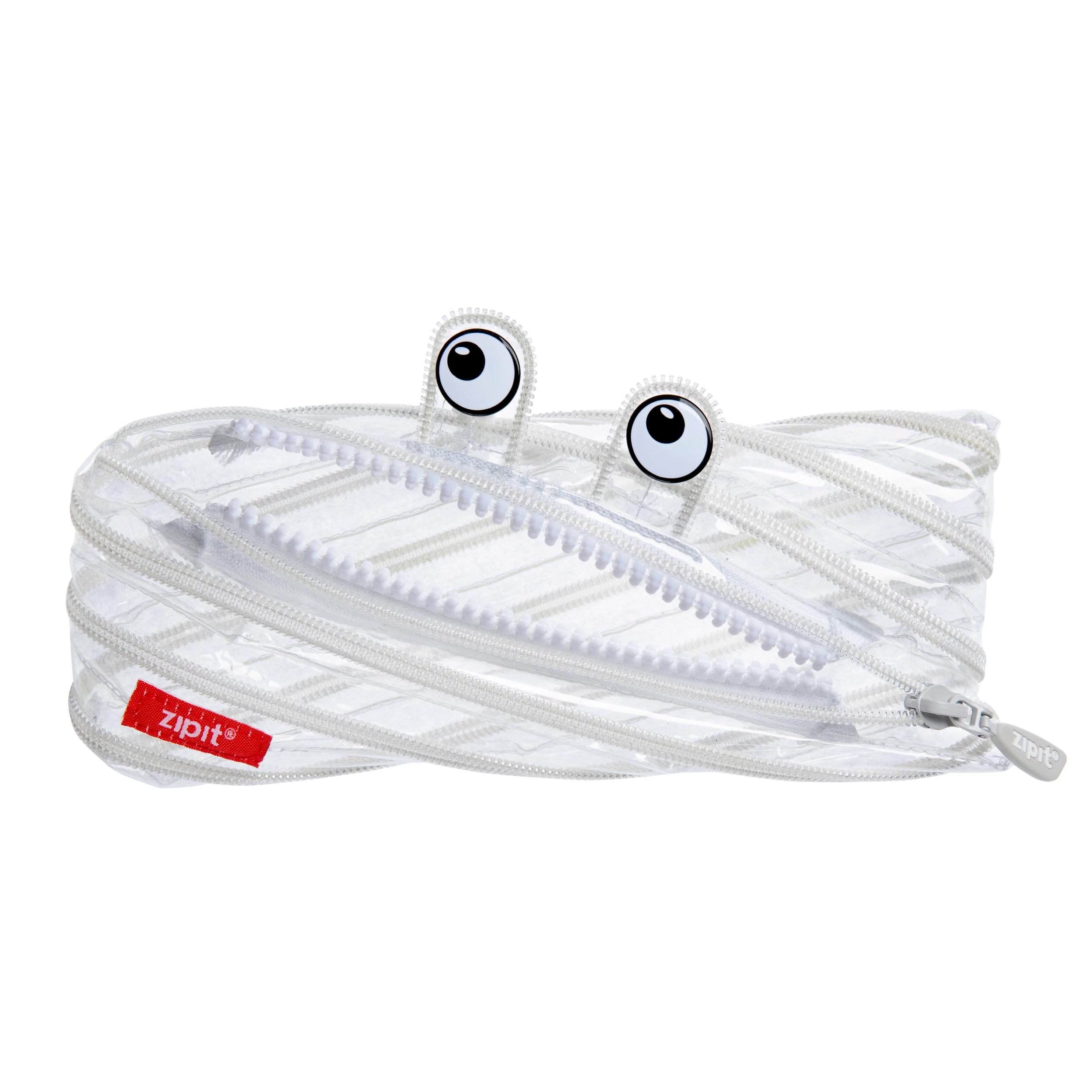 Zipit Clear Pencil Case For Kids | Monster Pencil Pouch For School, College And Office | Pencil Bag For Boys And Girls (Clear)