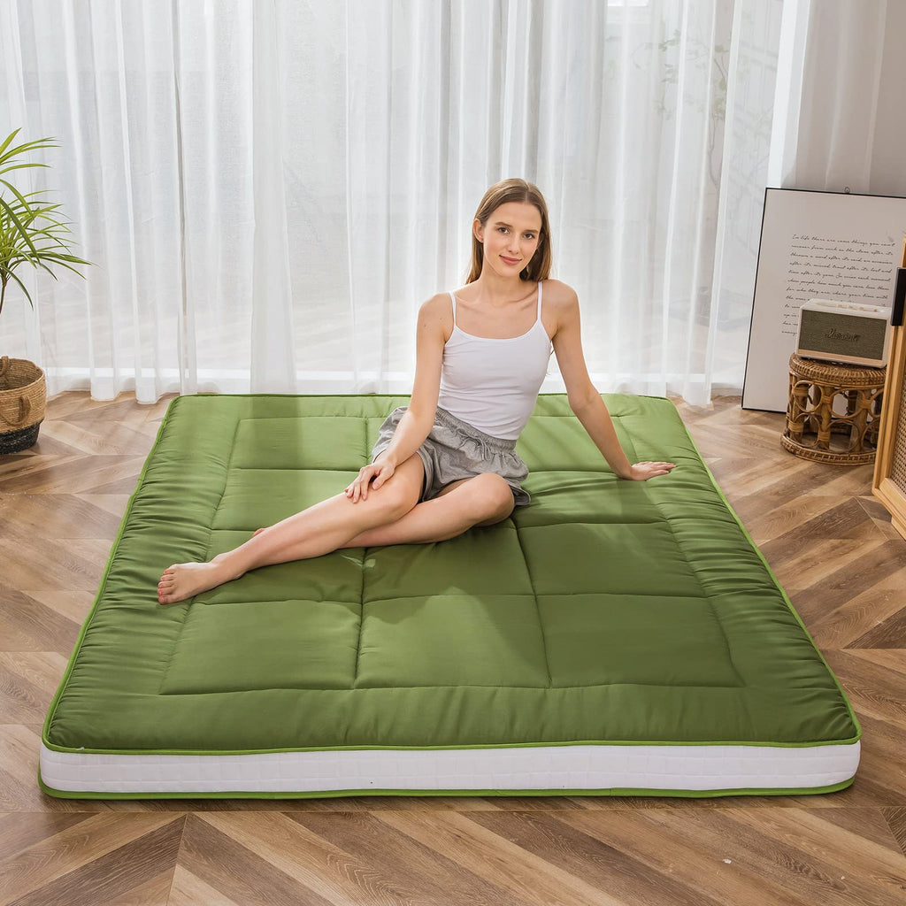 MAXYOYO King Futon Mattress Foam Mattress Topper, Japanese Floor Mattress Foldable Mattress Futon Bed Mattress Pad Guest Bed Mat