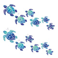 12 Pcs Sea Turtle Wall Decals Ocean Turtle Vinyl Stickers Underwater Bathroom Decals Waterproof Wall Sticker Decoration for Home