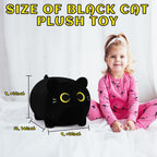 Black Cat Plush Pillows-16' Black Cat Plushies, Gold Eyes Black Cat Plush, Cat Anime Plush Cute Plush Cat Plushie Stuffed Cat S