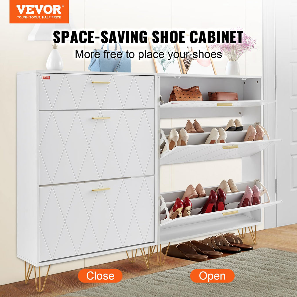 Vevor Shoe Storage Cabinet For Entryway, 31.5' D X 9.4' W X 47.3' H, Wood