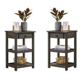 Lilola Home Arine Set of 2 Gray Console Table with Drawer and Shelves