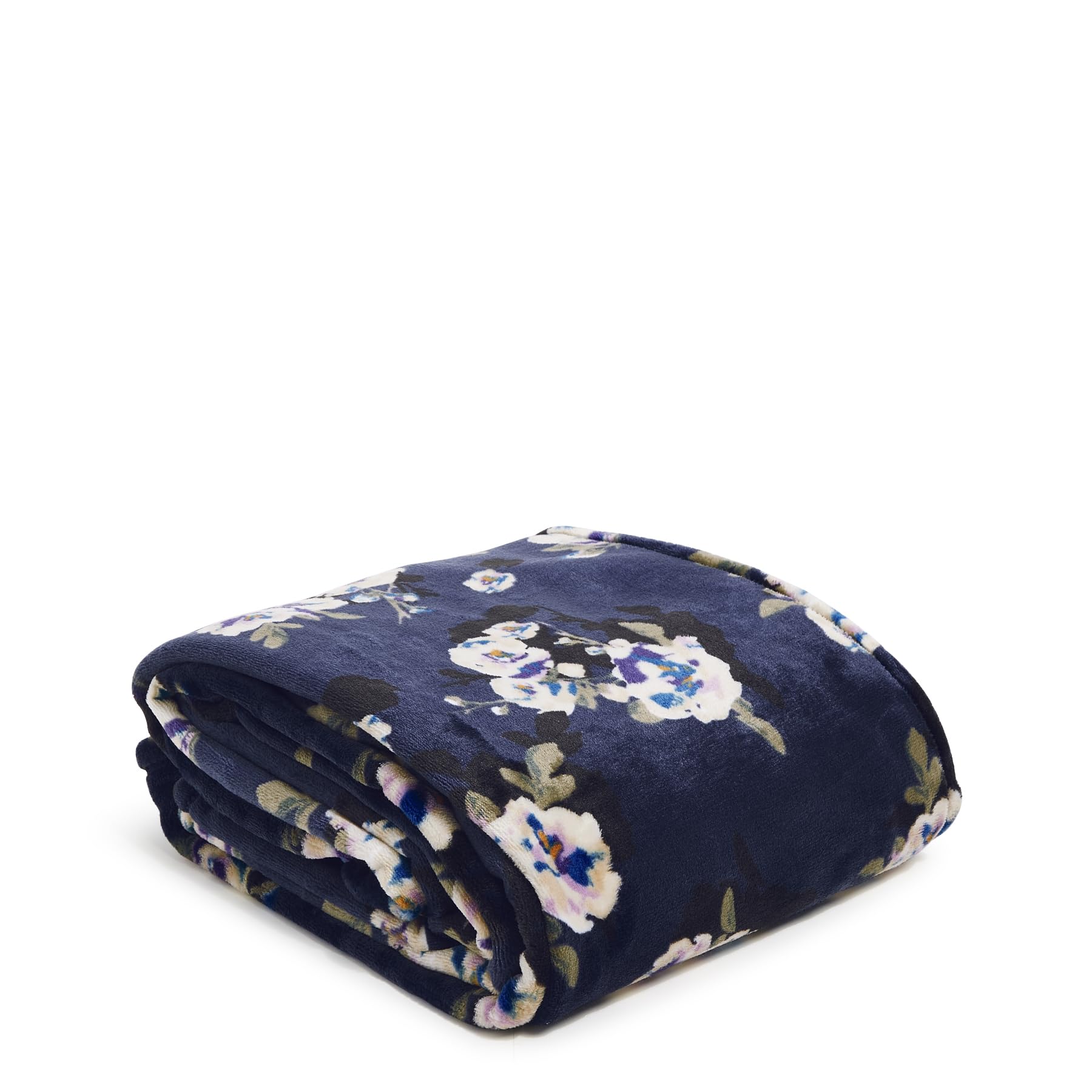 Vera Bradley Women'S Fleece Plush Throw Blanket, Blooms And Branches Navy, 80 X 50