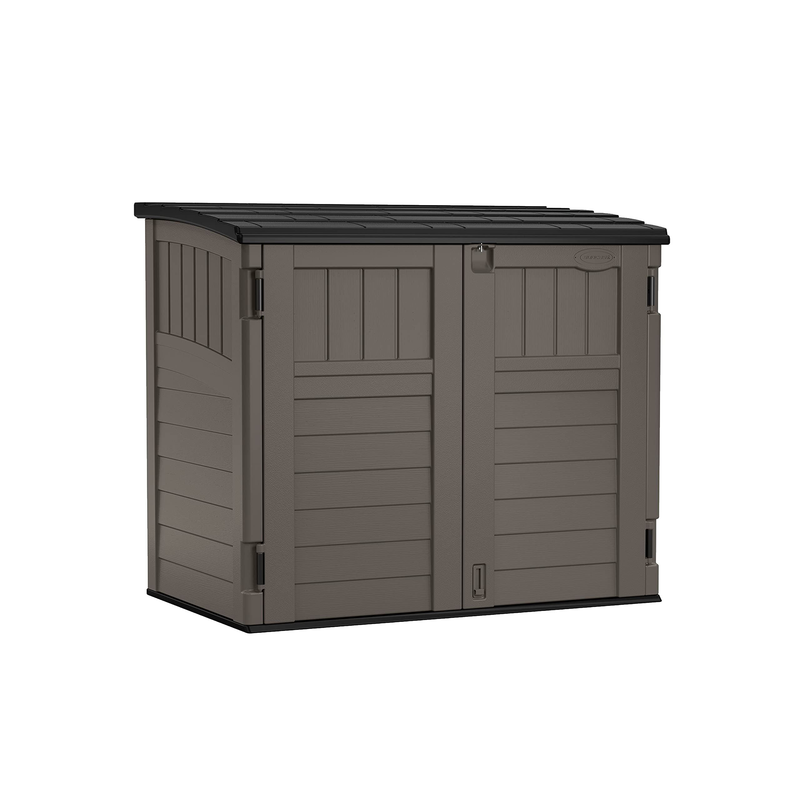Suncast 4' X 2' Horizontal Storage Shed - Natural Wood-Like Outdoor Storage For Trash Cans And Yard Tools - All-Weather Resin Ma
