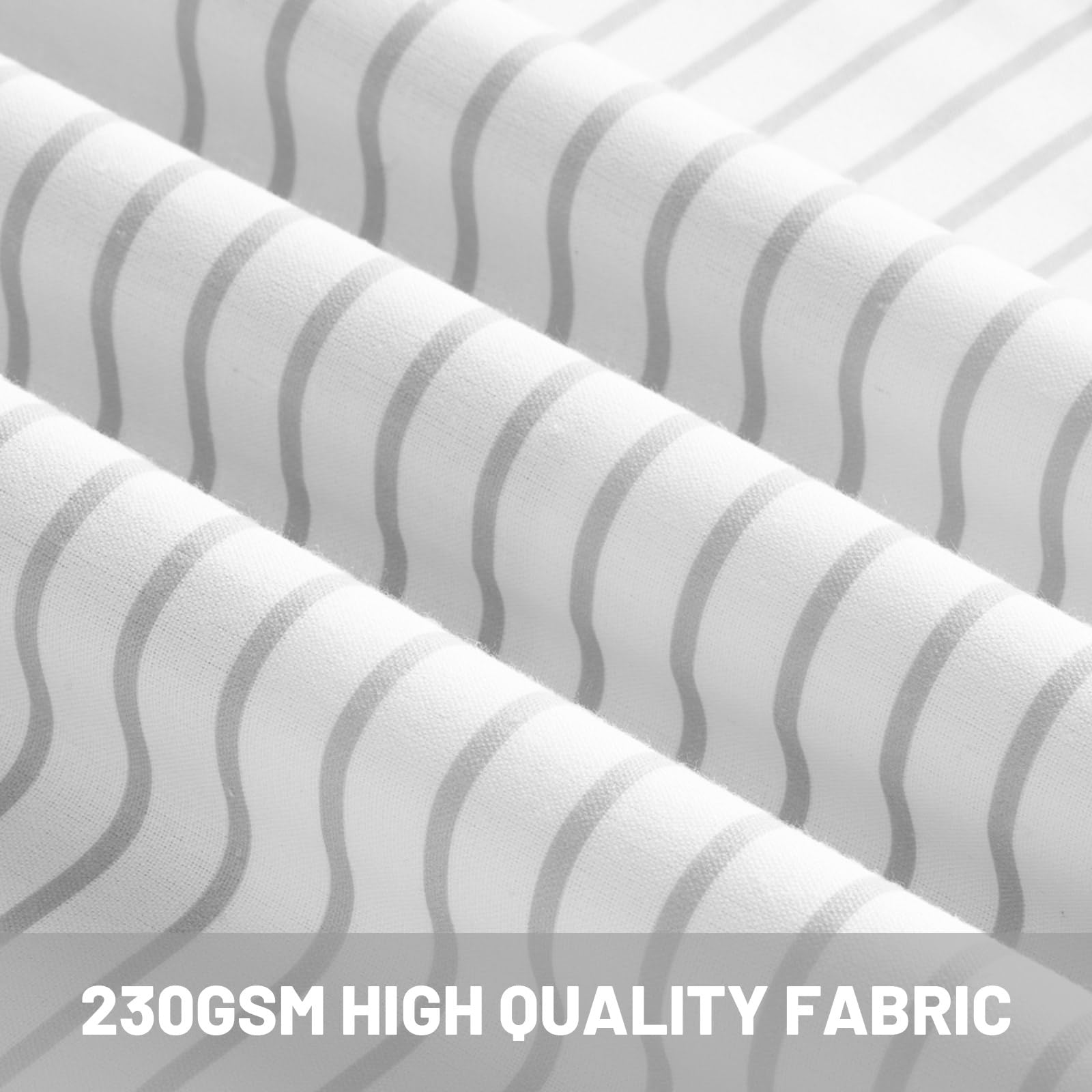 Awellife Boho Gray Shower Curtain For Bathroom Stripe Shower Curtain Boho Farmhouse Linen Grey 72' L X 36' W